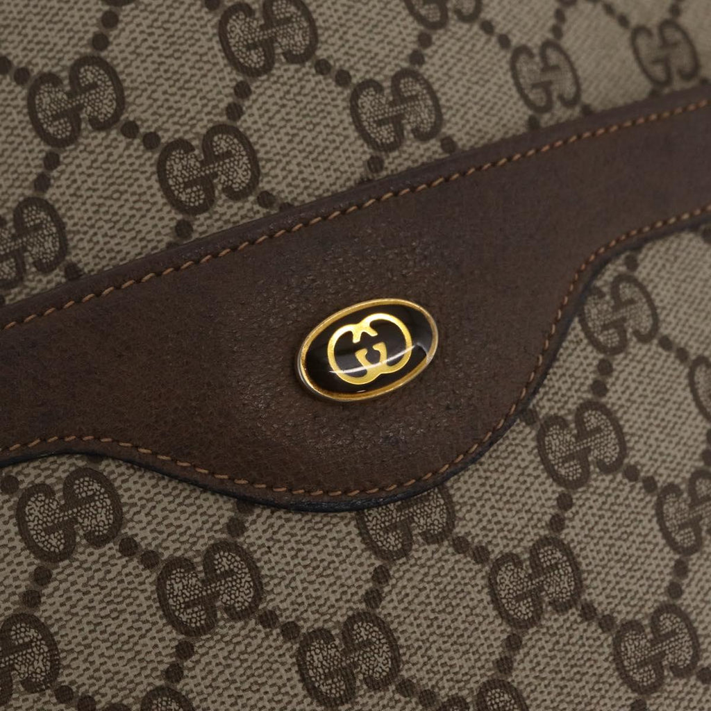 GUCCI GG Supreme Web Sherry Line Tote Bag PVC Beige Gold 39 02 003 Auth kk728