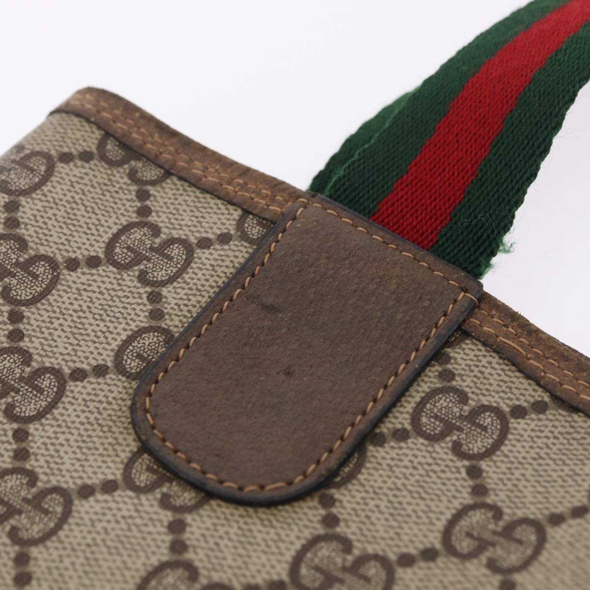 GUCCI GG Supreme Web Sherry Line Tote Bag PVC Beige Gold 39 02 003 Auth kk728