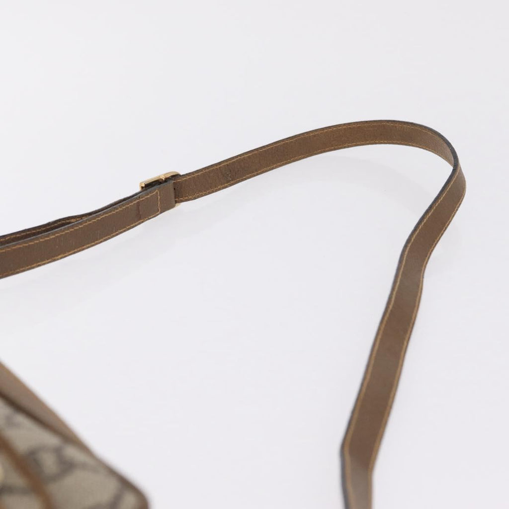 GUCCI GG Plus Supreme Shoulder Bag PVC Beige Gold Auth kk731