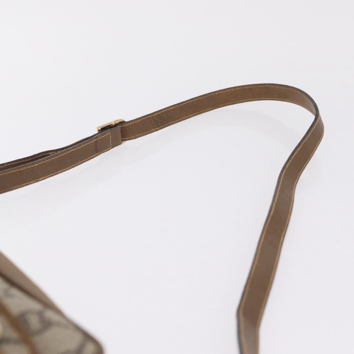 GUCCI GG Plus Supreme Shoulder Bag PVC Beige Gold Auth kk731