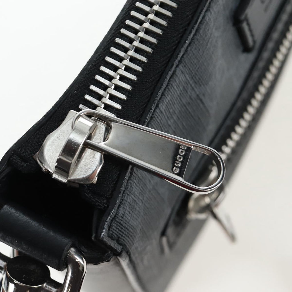 GUCCI GG Supreme Sherry Line Shoulder Bag PVC Black Silver 523599 Auth LN073V