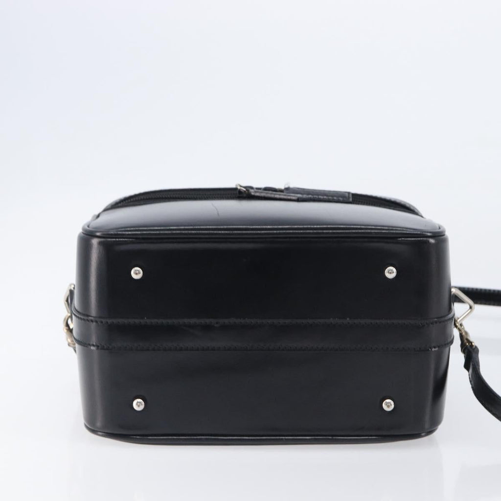 GUCCI Vanity Hand Bag Patent leather 2way Black Silver 013 2122 2490 Auth LN253