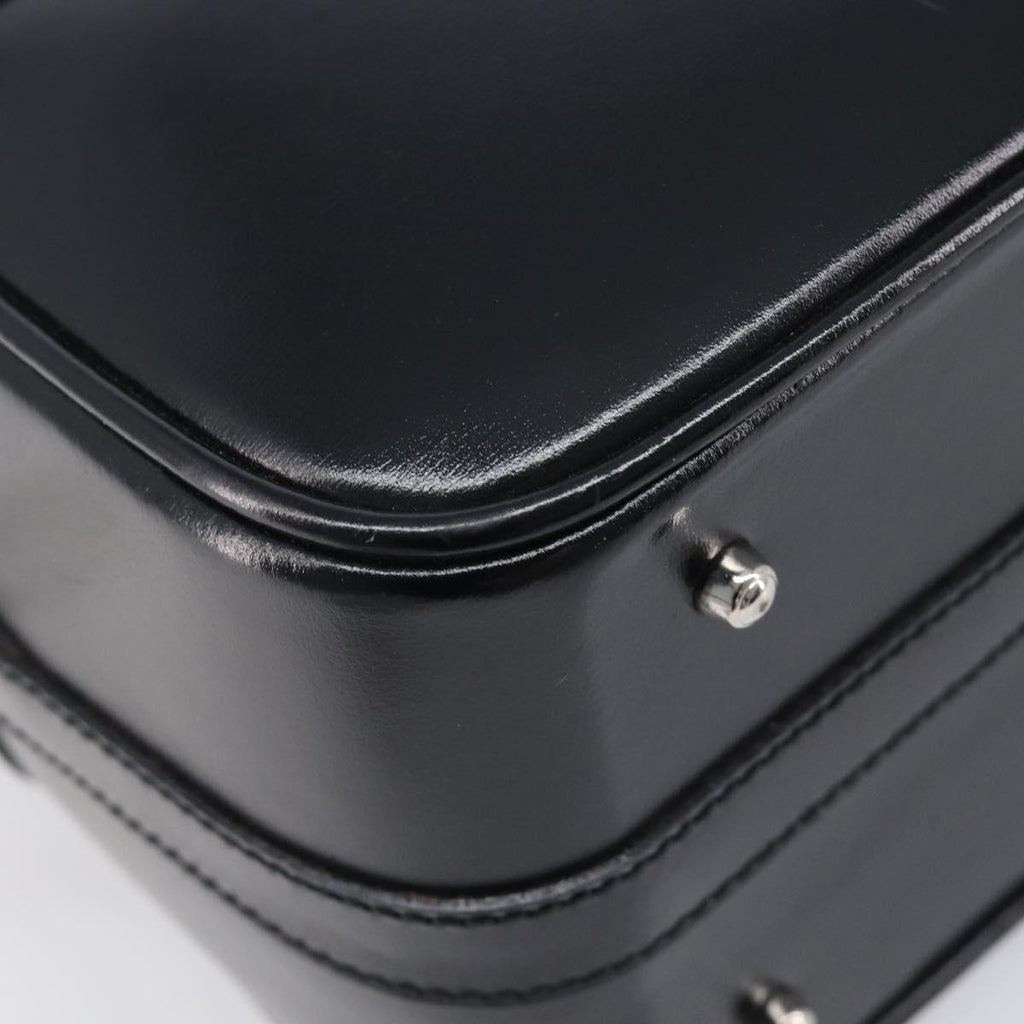 GUCCI Vanity Hand Bag Patent leather 2way Black Silver 013 2122 2490 Auth LN253