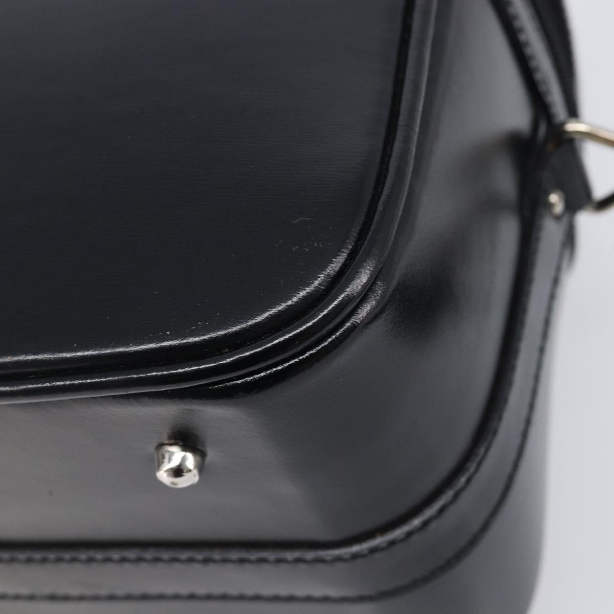 GUCCI Vanity Hand Bag Patent leather 2way Black Silver 013 2122 2490 Auth LN253