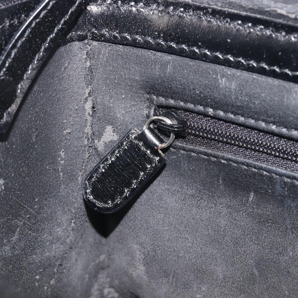 GUCCI Vanity Hand Bag Patent leather 2way Black Silver 013 2122 2490 Auth LN253