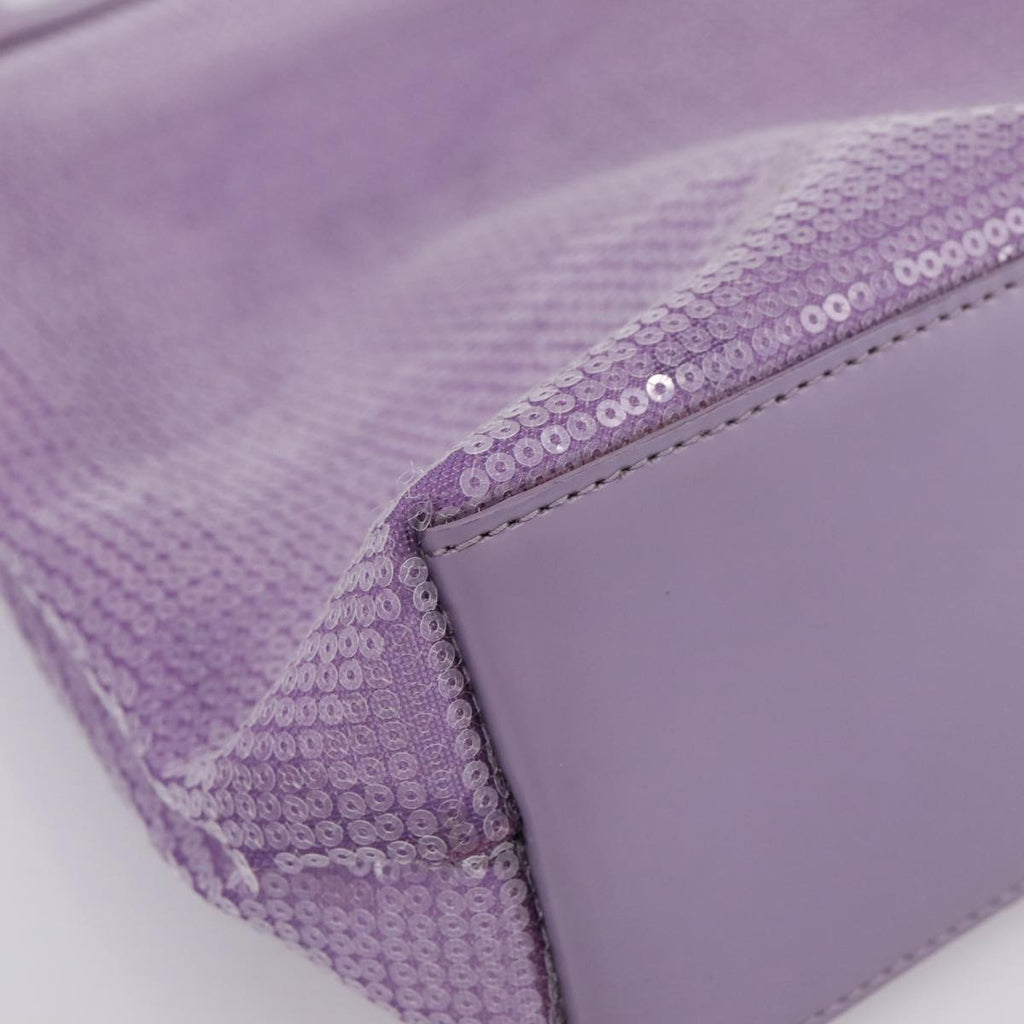 PRADA Hand Bag Mesh Sequins Purple Silver Auth mr2840