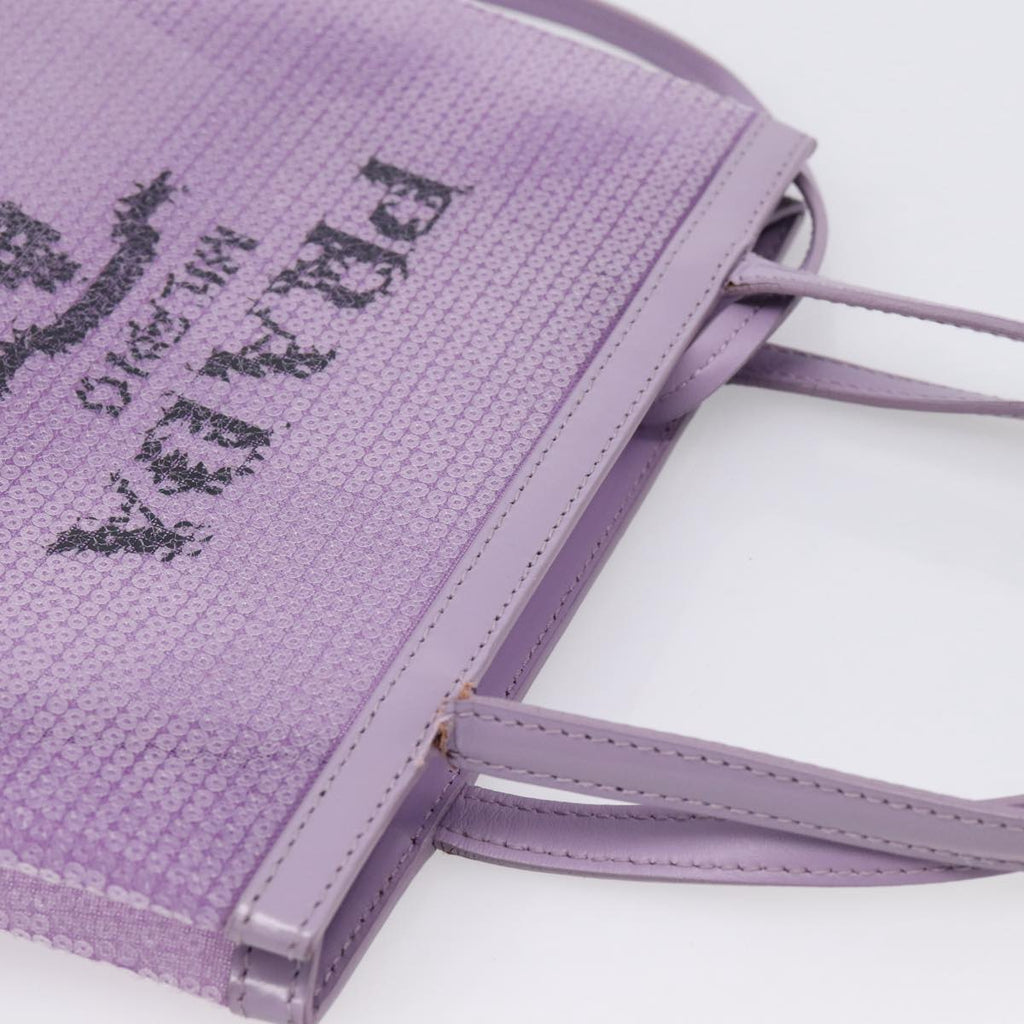 PRADA Hand Bag Mesh Sequins Purple Silver Auth mr2840