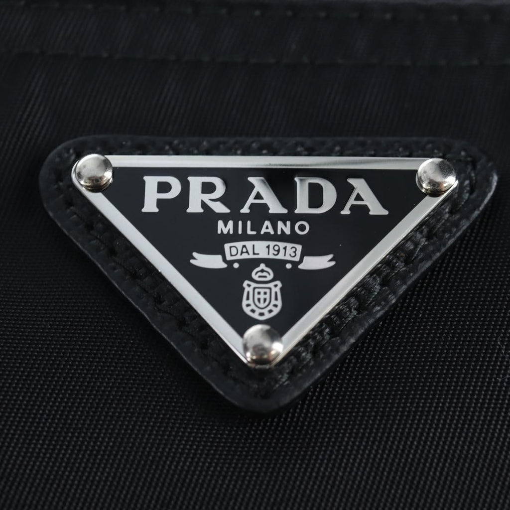 PRADA Balaclava Hat Nylon Black Silver Auth mr2932