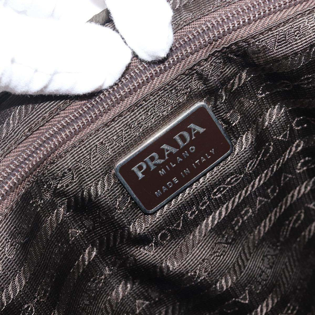 PRADA Backpack Nylon Khaki Silver Auth mr2957