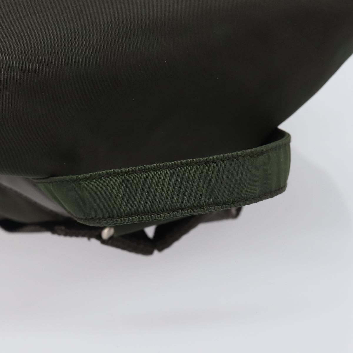 PRADA Backpack Nylon Khaki Silver Auth mr2957