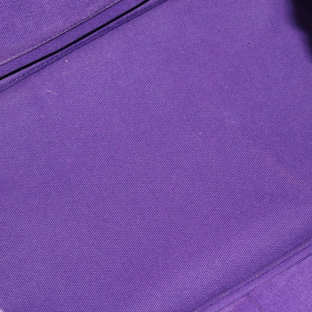 PRADA Canapa MM Hand Bag Canvas Purple Gold Tone Auth mr3004A