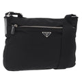 PRADA Shoulder Bag Nylon Black Silver Auth mr3036A