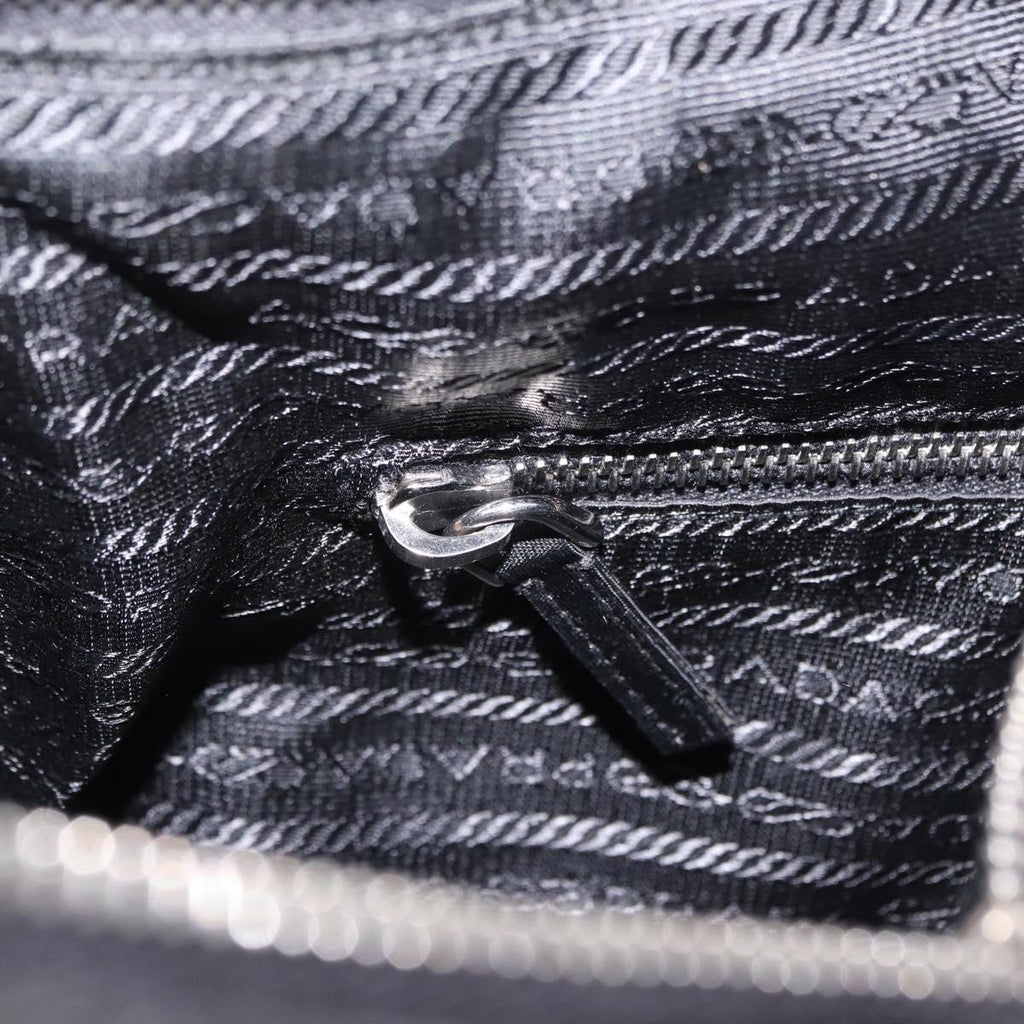 PRADA Shoulder Bag Nylon Black Silver Auth mr3036A