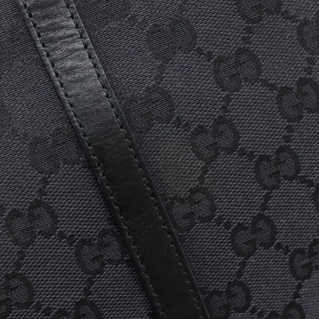 GUCCI GG Canvas Jackie Hand Bag Black Silver 002 1065 Auth mr3094A
