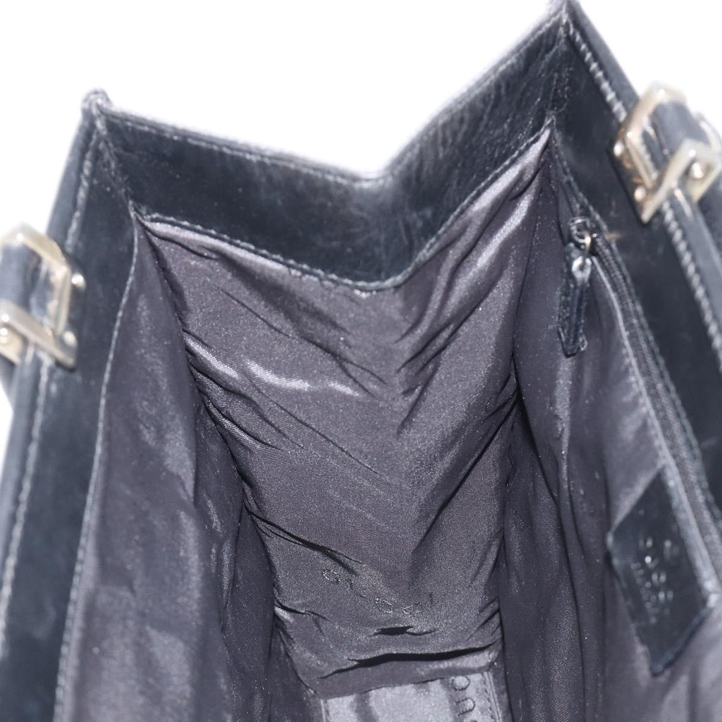 GUCCI GG Canvas Jackie Hand Bag Black Silver 002 1065 Auth mr3094A