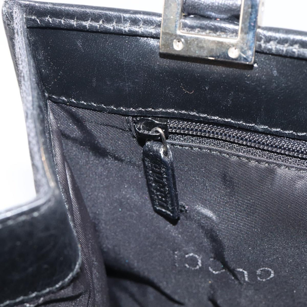 GUCCI GG Canvas Jackie Hand Bag Black Silver 002 1065 Auth mr3094A