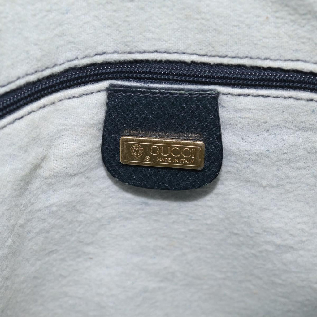 GUCCI Micro GG Supreme Hand Bag PVC 2way Navy Gold 002 122 0033 Auth mr3135
