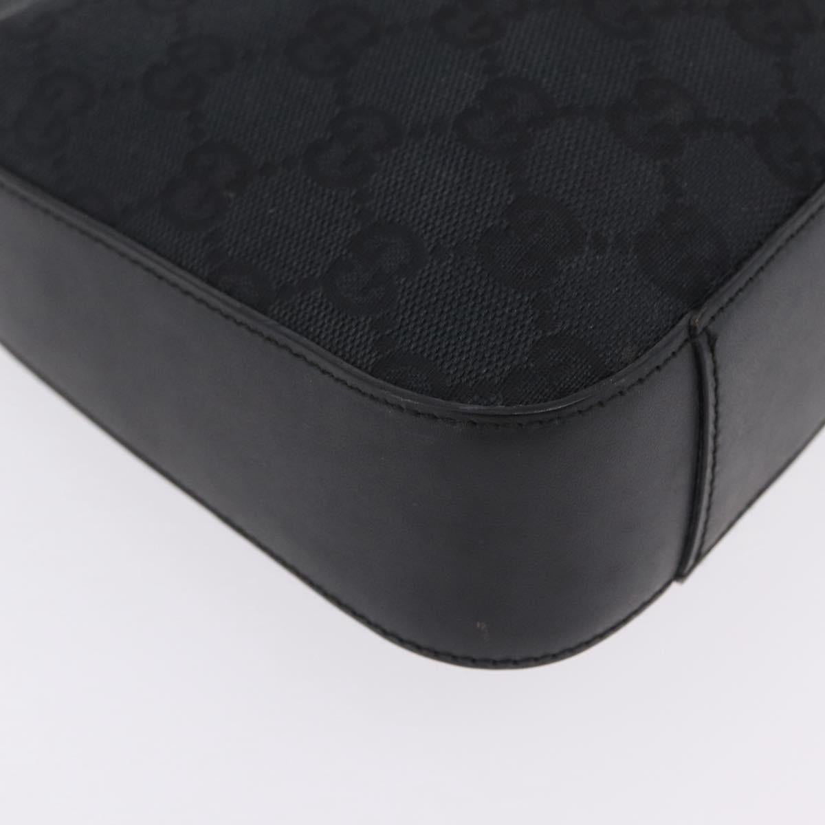GUCCI GG Canvas Shoulder Bag Black Silver 001 3812 2123 Auth mr3137