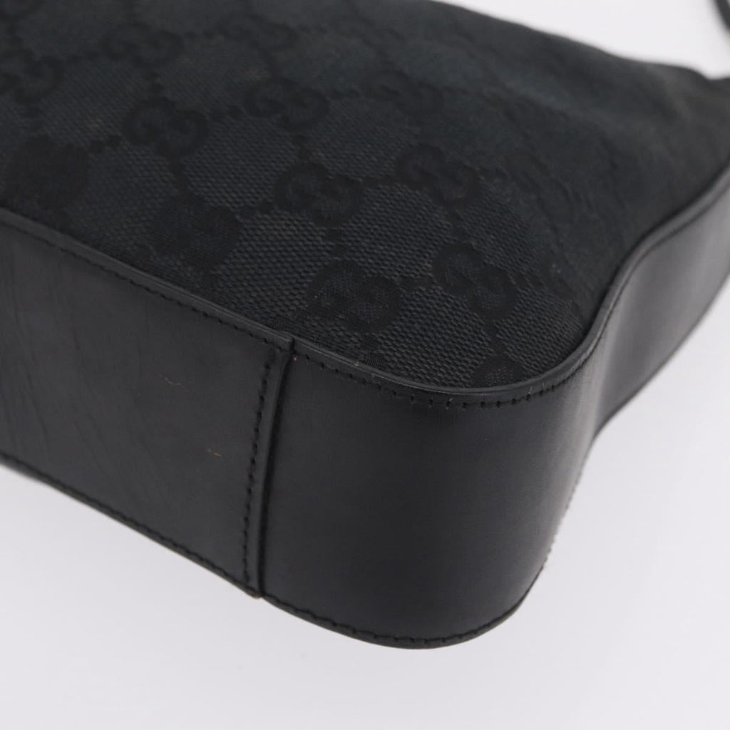 GUCCI GG Canvas Shoulder Bag Black Silver 001 3812 2123 Auth mr3137