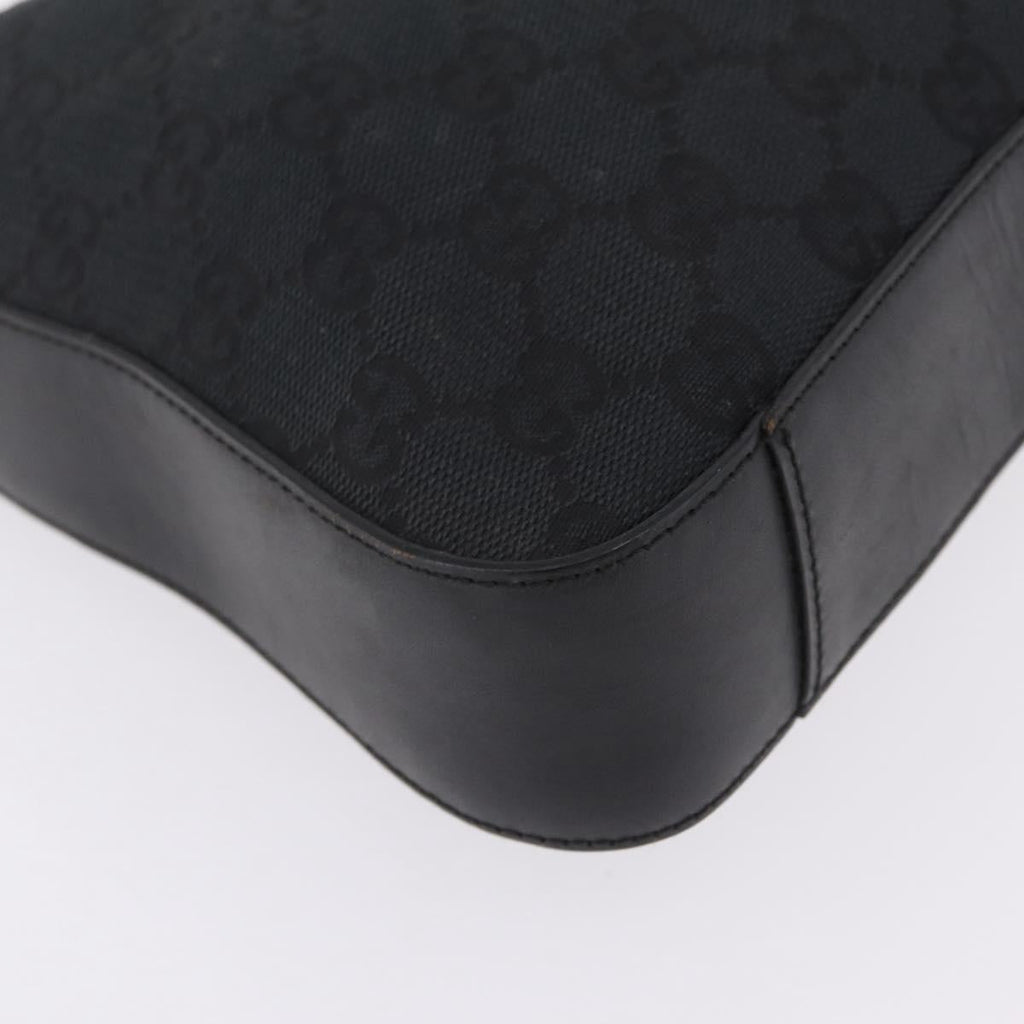 GUCCI GG Canvas Shoulder Bag Black Silver 001 3812 2123 Auth mr3137