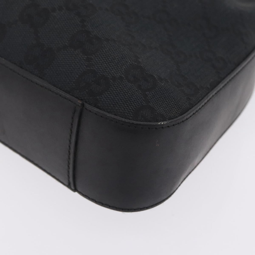 GUCCI GG Canvas Shoulder Bag Black Silver 001 3812 2123 Auth mr3137