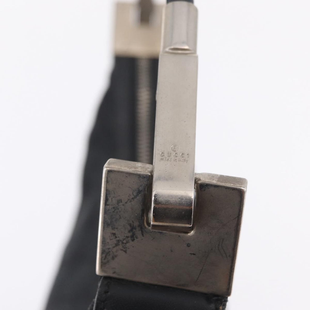 GUCCI GG Canvas Shoulder Bag Black Silver 001 3812 2123 Auth mr3137