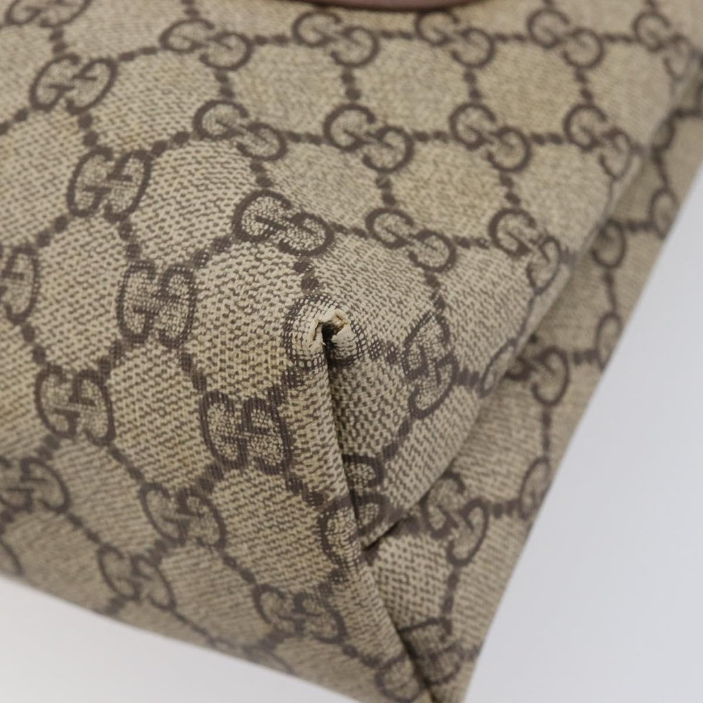 GUCCI GG Supreme Web Sherry Line Tote Bag PVC Beige Gold 002 58 6487 Auth mr3141