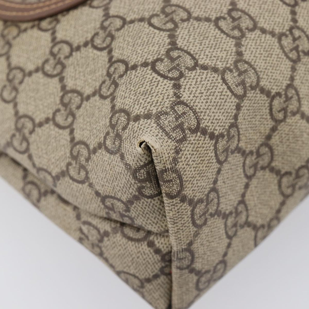 GUCCI GG Supreme Web Sherry Line Tote Bag PVC Beige Gold 002 58 6487 Auth mr3141