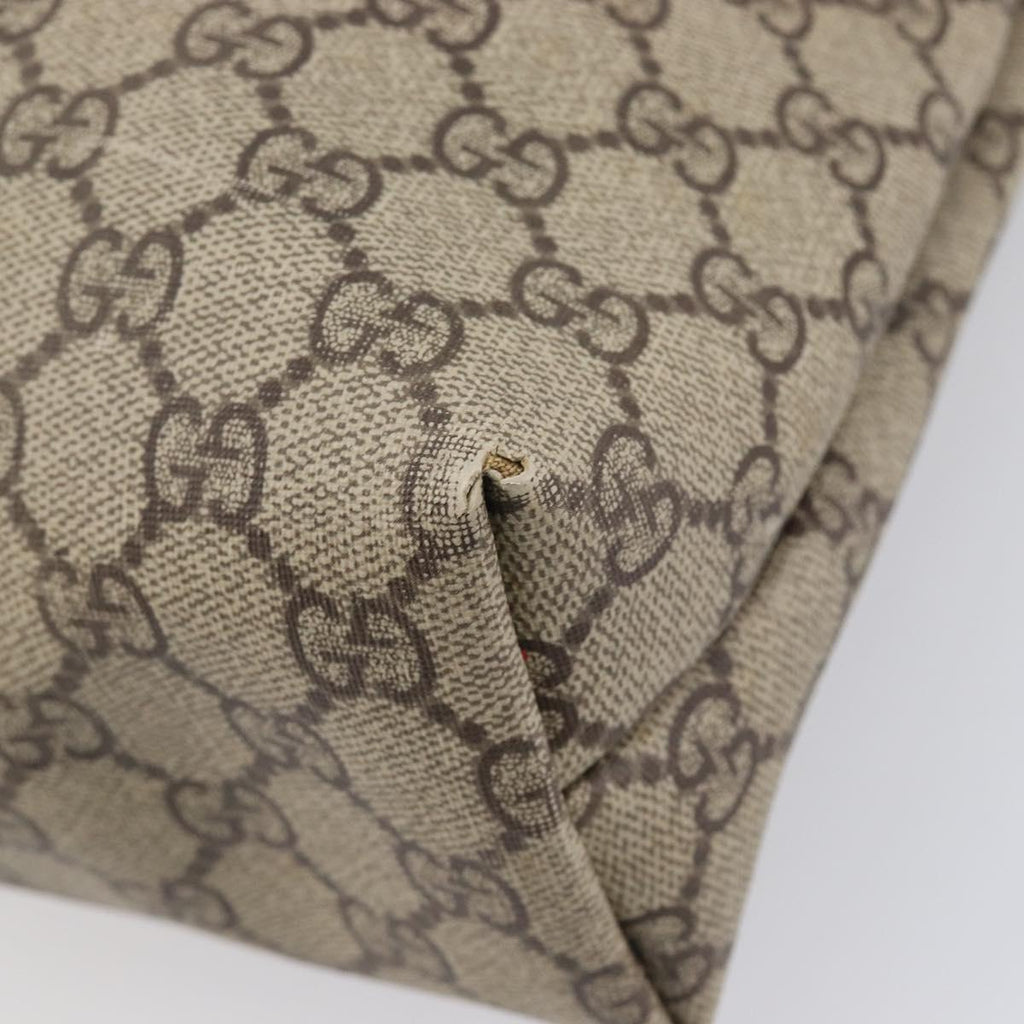 GUCCI GG Supreme Web Sherry Line Tote Bag PVC Beige Gold 002 58 6487 Auth mr3141