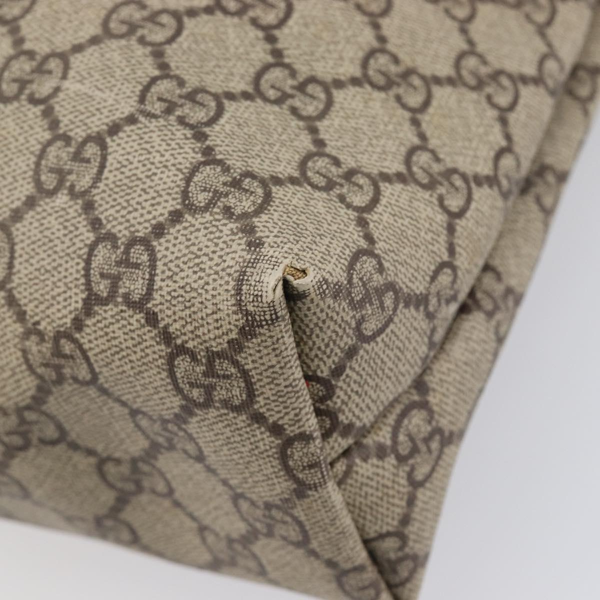 GUCCI GG Supreme Web Sherry Line Tote Bag PVC Beige Gold 002 58 6487 Auth mr3141