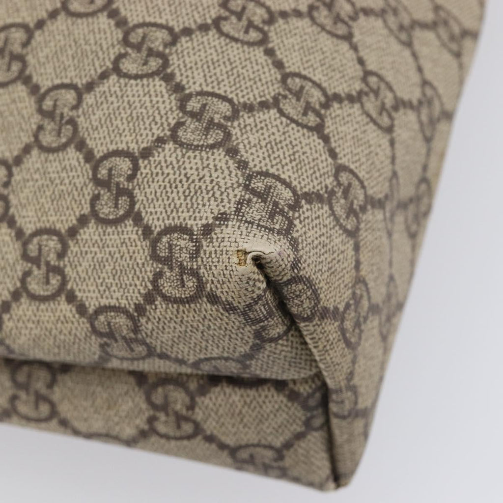GUCCI GG Supreme Web Sherry Line Tote Bag PVC Beige Gold 002 58 6487 Auth mr3141