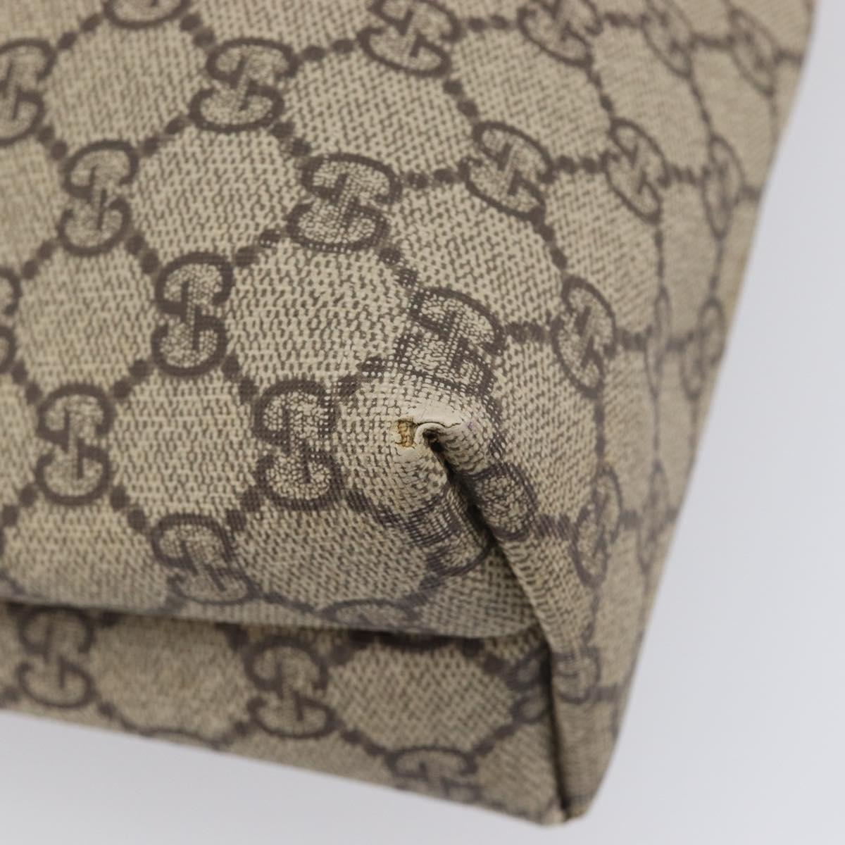GUCCI GG Supreme Web Sherry Line Tote Bag PVC Beige Gold 002 58 6487 Auth mr3141