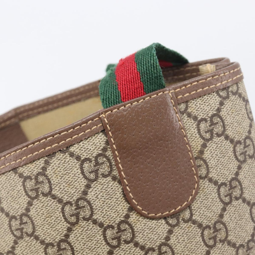 GUCCI GG Supreme Web Sherry Line Tote Bag PVC Beige Gold 002 58 6487 Auth mr3141