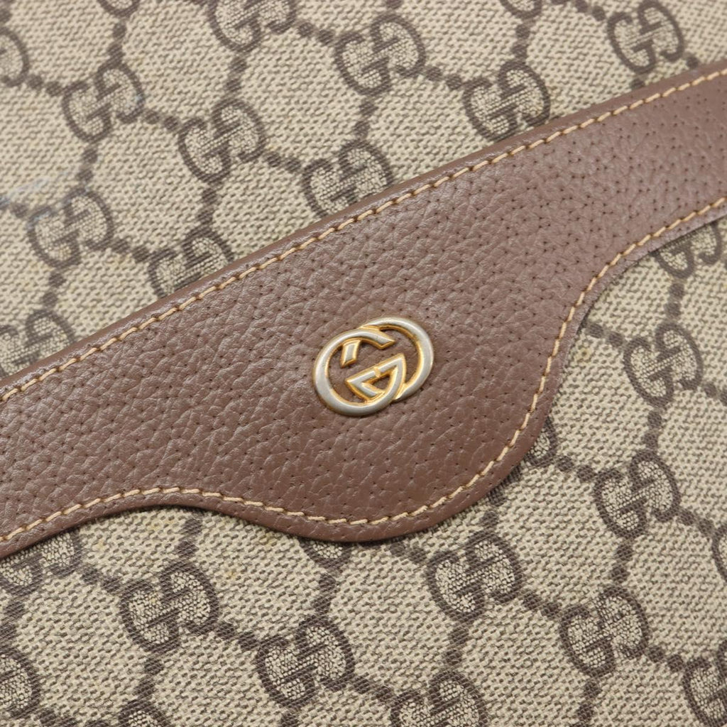 GUCCI GG Supreme Web Sherry Line Tote Bag PVC Beige Gold 002 58 6487 Auth mr3141
