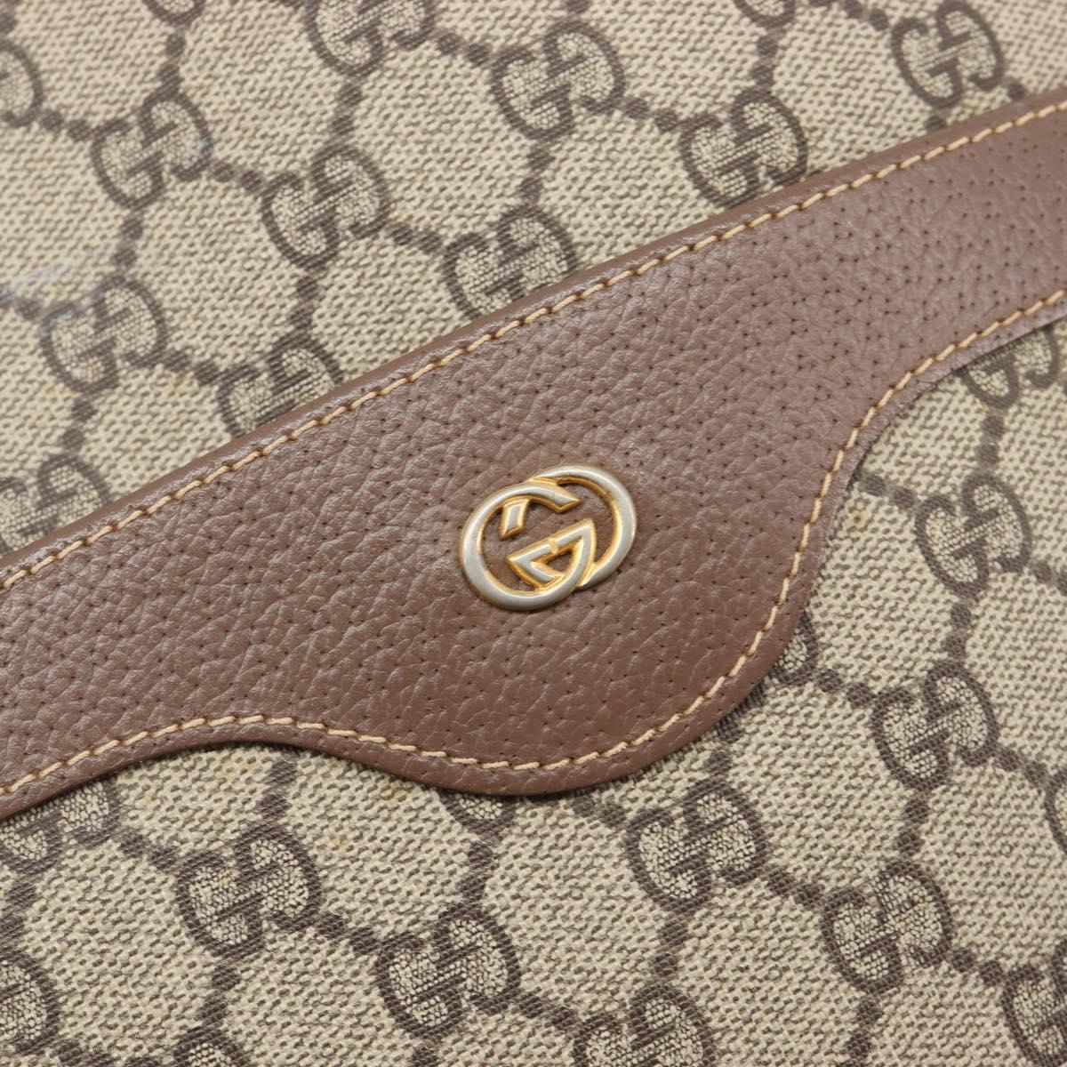 GUCCI GG Supreme Web Sherry Line Tote Bag PVC Beige Gold 002 58 6487 Auth mr3141