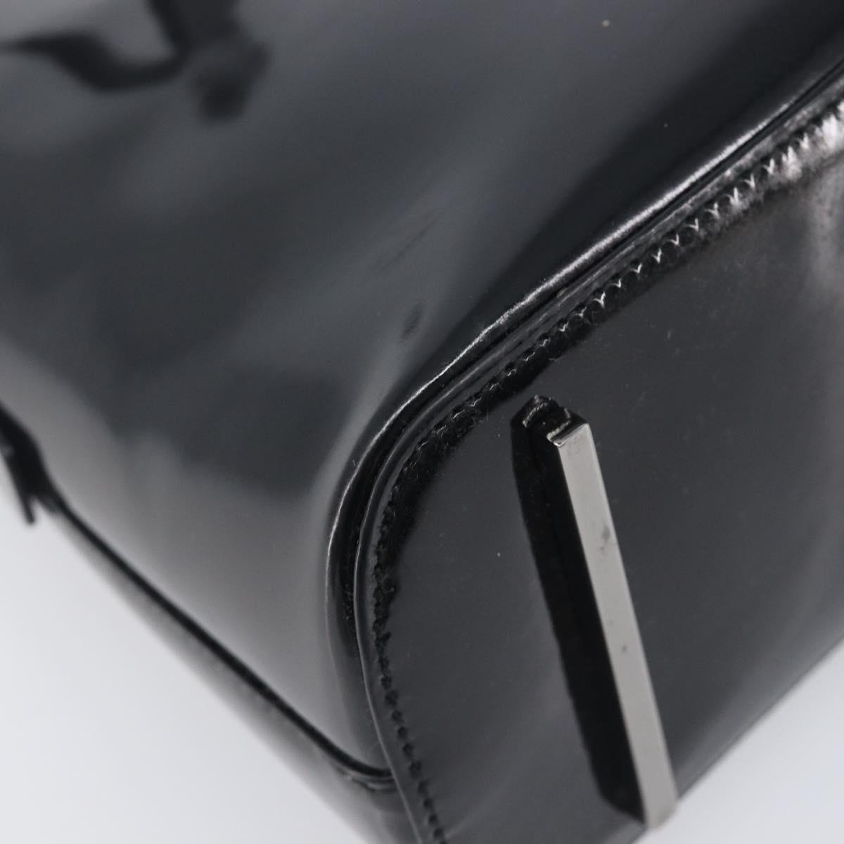 GUCCI Shoulder Bag Patent leather Silver Black 001 3261 Auth mr3142