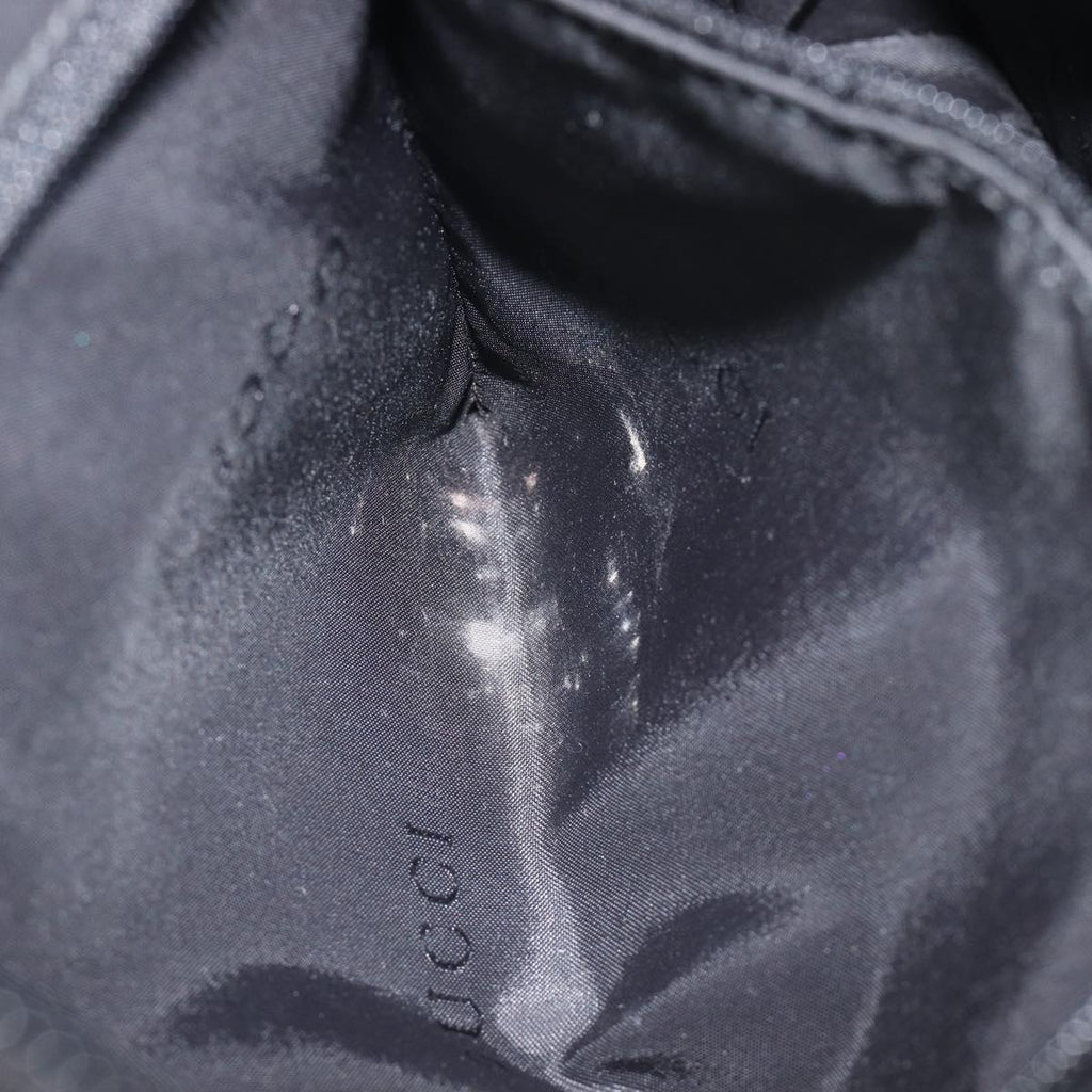 GUCCI Shoulder Bag Patent leather Silver Black 001 3261 Auth mr3142