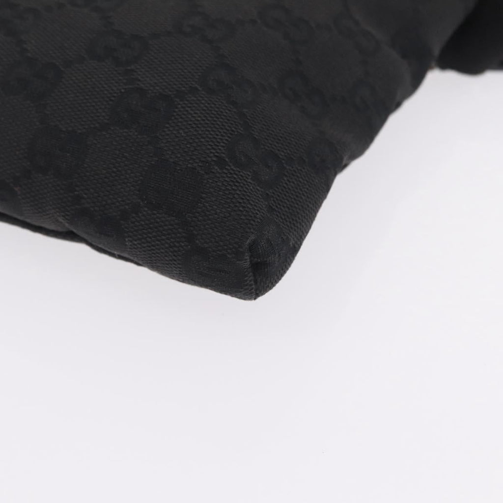 GUCCI GG Canvas Waist bag Black Silver 28566 Auth mr3150A