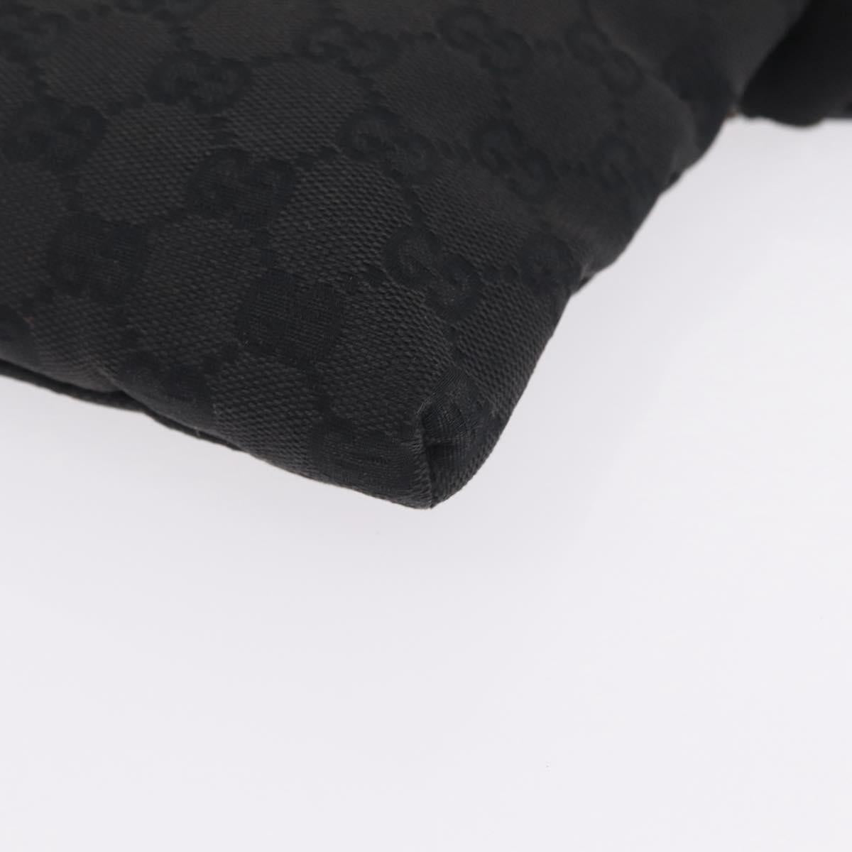 GUCCI GG Canvas Waist bag Black Silver 28566 Auth mr3150A