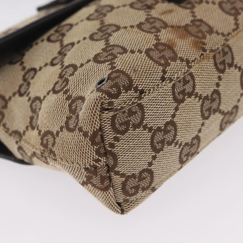 GUCCI GG Canvas Waist bag Beige Silver 92543 Auth mr3166