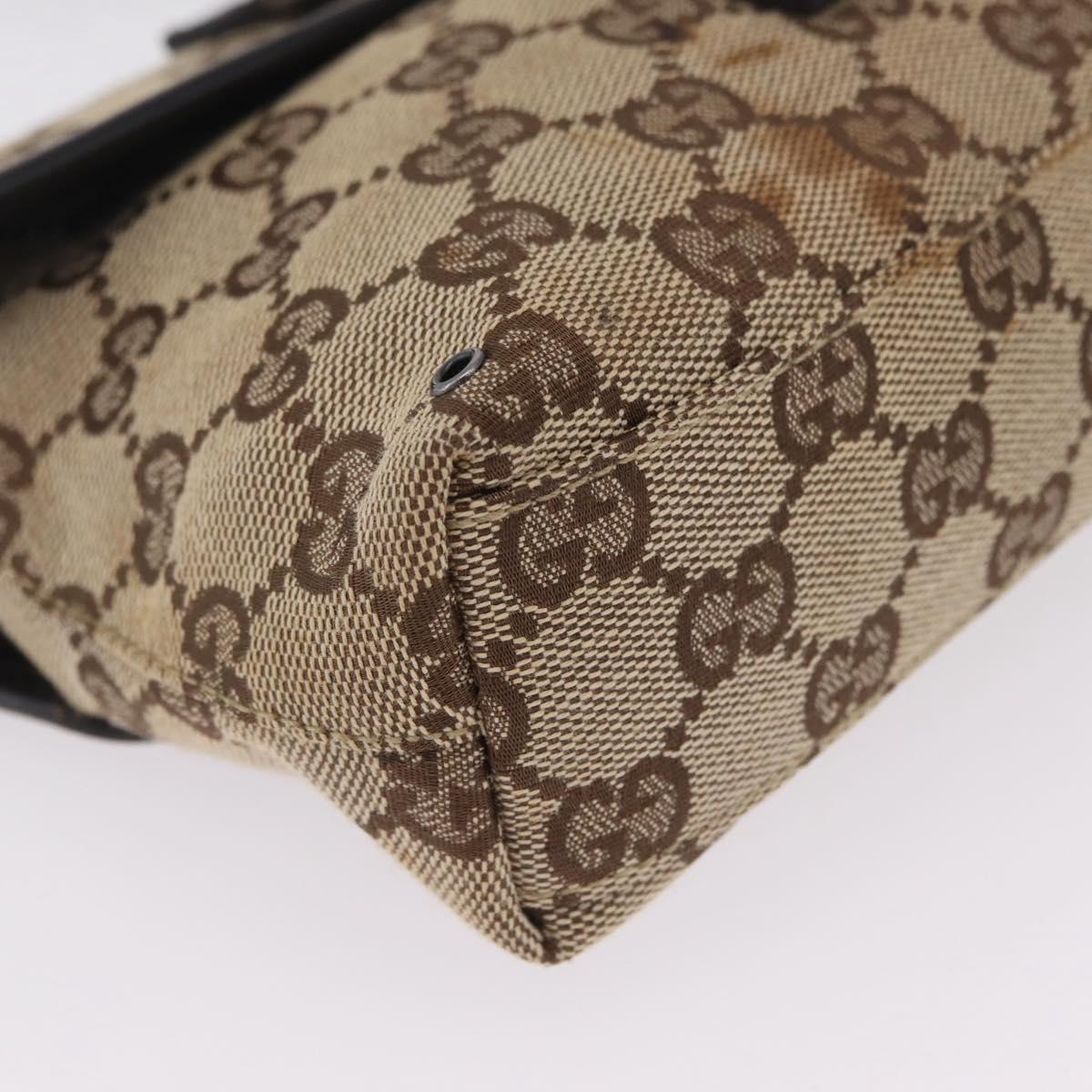 GUCCI GG Canvas Waist bag Beige Silver 92543 Auth mr3166