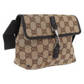 GUCCI GG Canvas Waist bag Beige Silver 92543 Auth mr3166