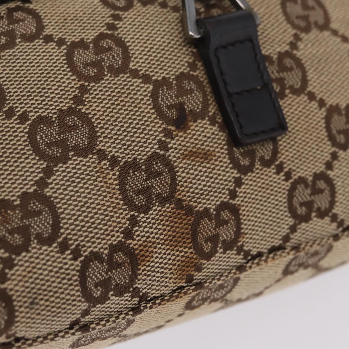 GUCCI GG Canvas Waist bag Beige Silver 92543 Auth mr3166