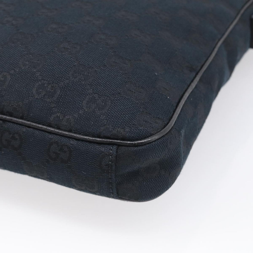 GUCCI GG Canvas Shoulder Bag Black Silver 92551 Auth mr3177A
