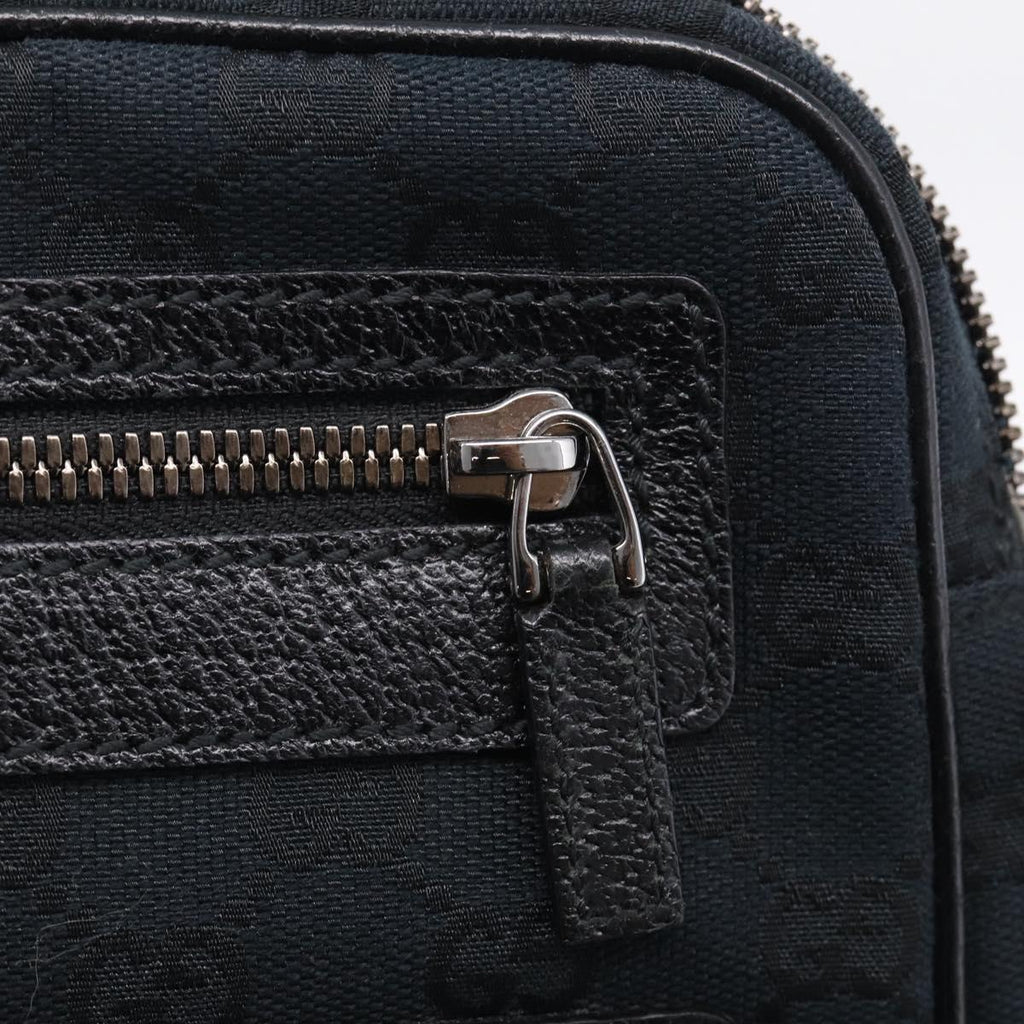 GUCCI GG Canvas Shoulder Bag Black Silver 92551 Auth mr3177A