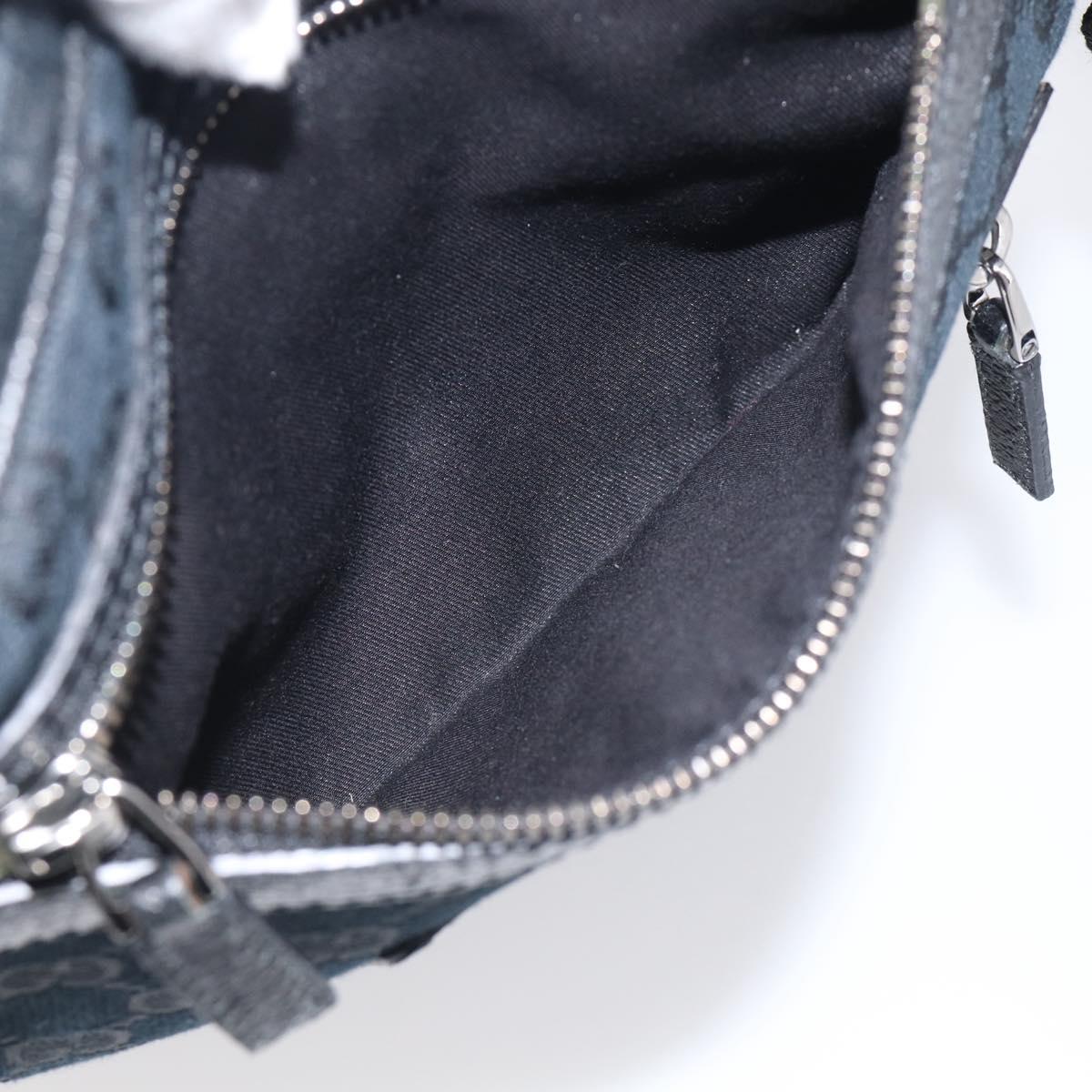 GUCCI GG Canvas Shoulder Bag Black Silver 92551 Auth mr3177A