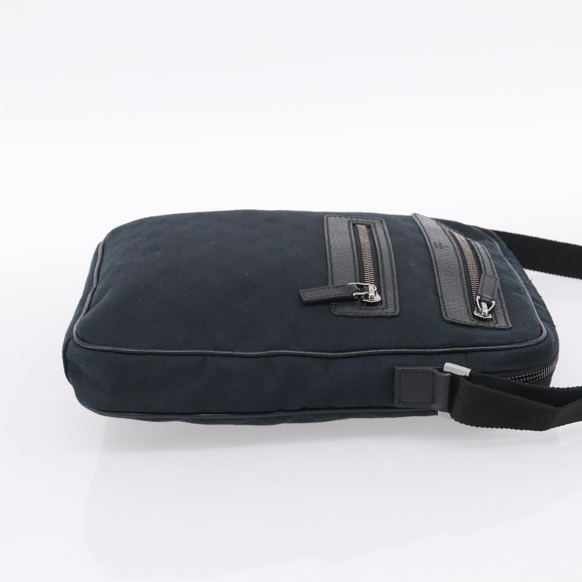 GUCCI GG Canvas Shoulder Bag Black Silver 92551 Auth mr3177A