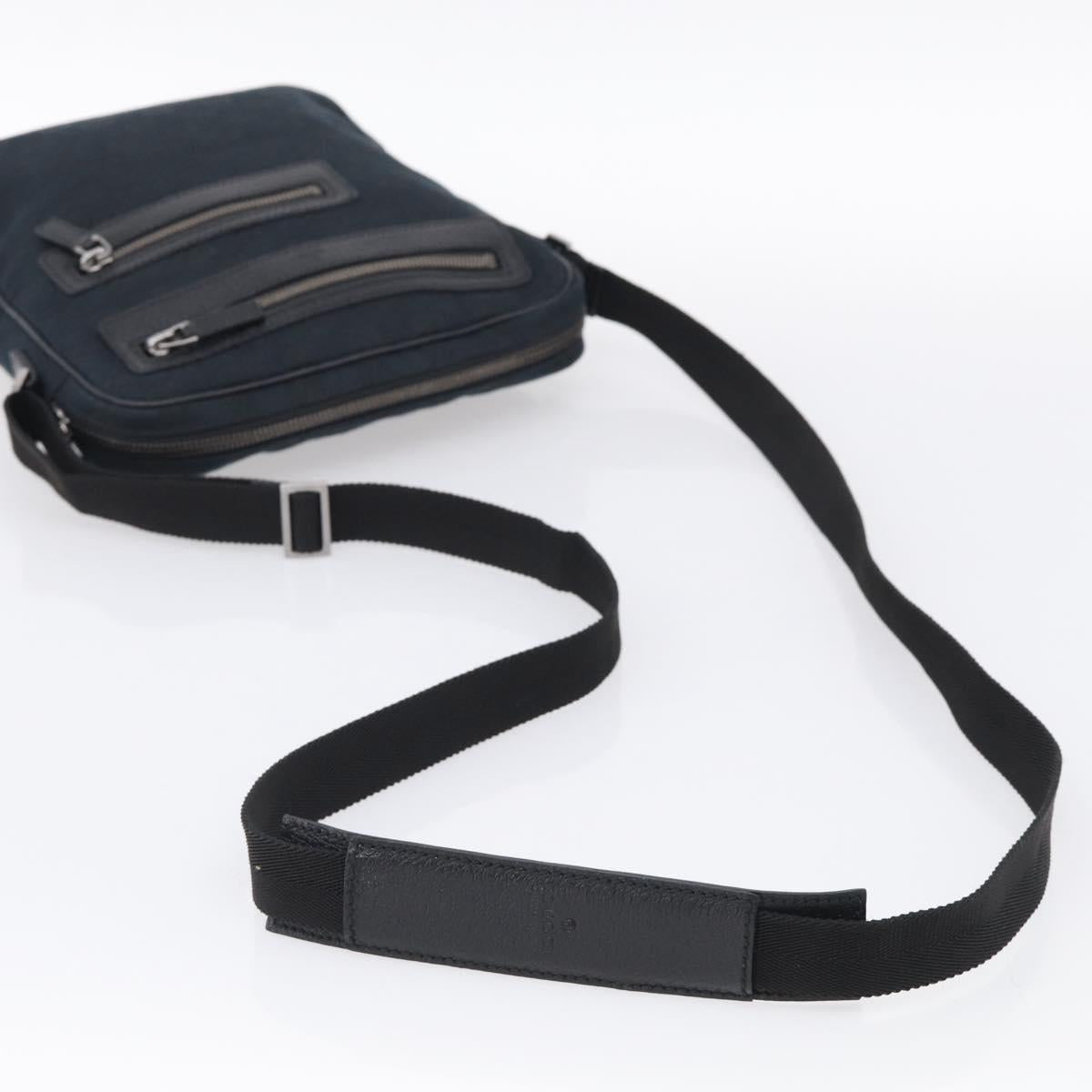 GUCCI GG Canvas Shoulder Bag Black Silver 92551 Auth mr3177A