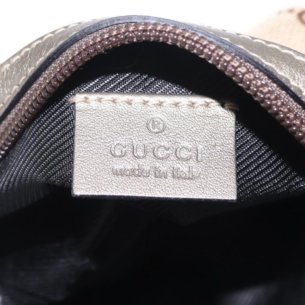 GUCCI GG Canvas Pouch Beige Gold 29596 Auth mr3179A