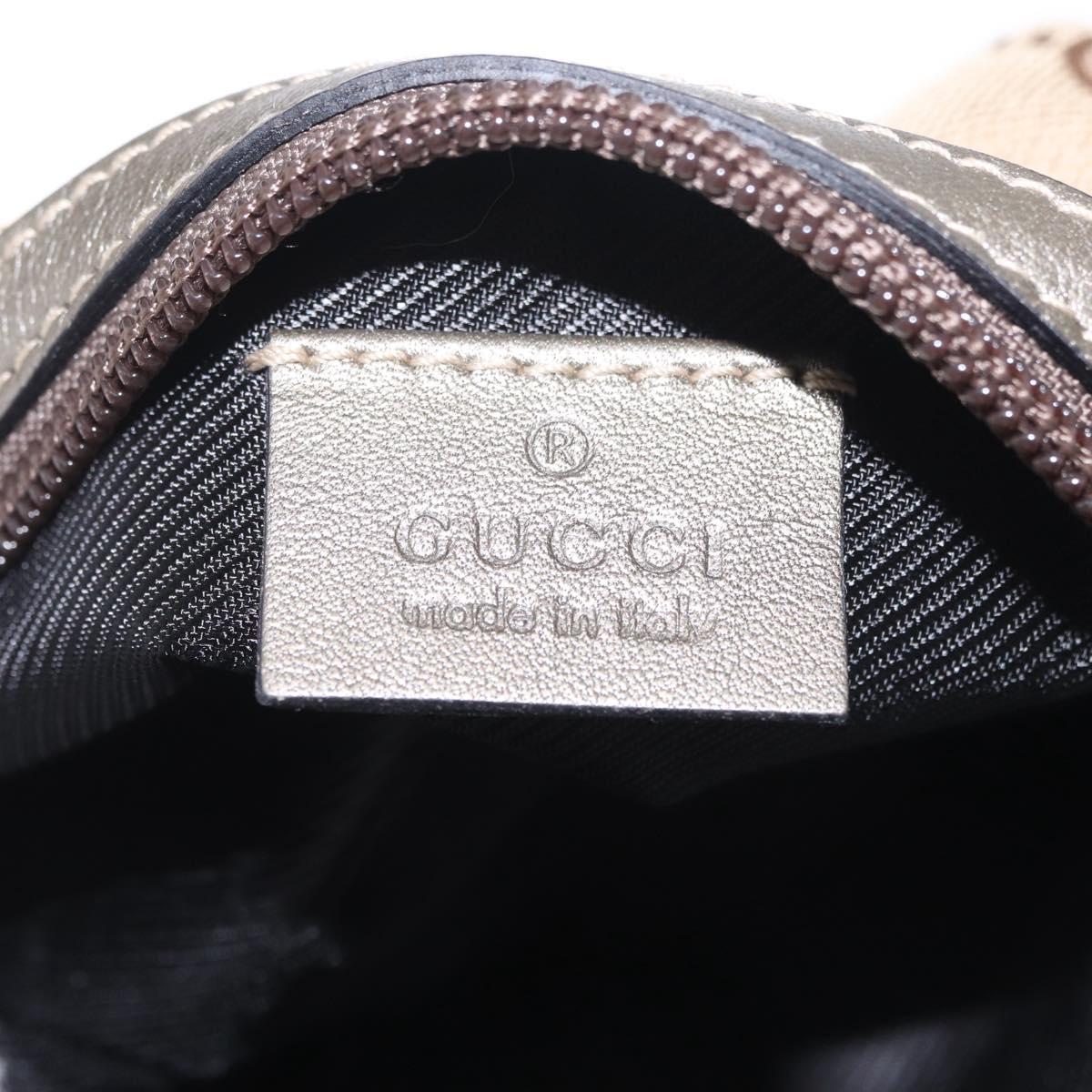 GUCCI GG Canvas Pouch Beige Gold 29596 Auth mr3179A